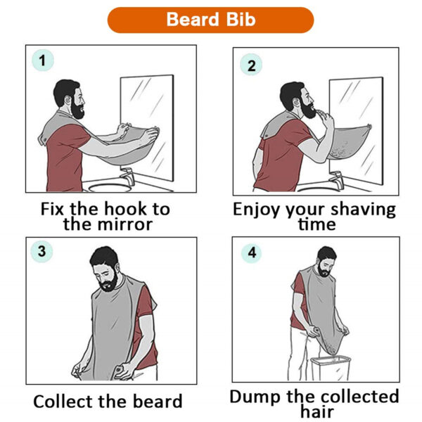 Waterproof Beard Bib Apron For Shaving Item No#30081 - Image 4