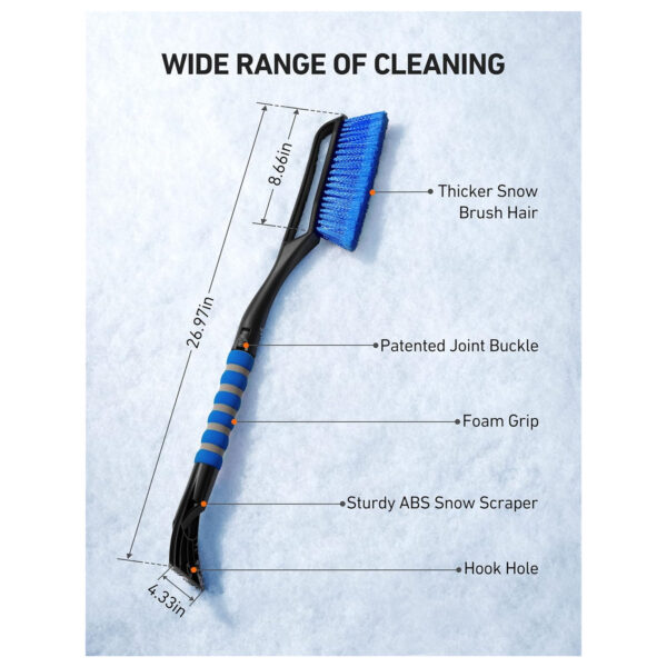 Snow Brush And Detachable Ice Scraper For Cars Item No#30085 - Image 4