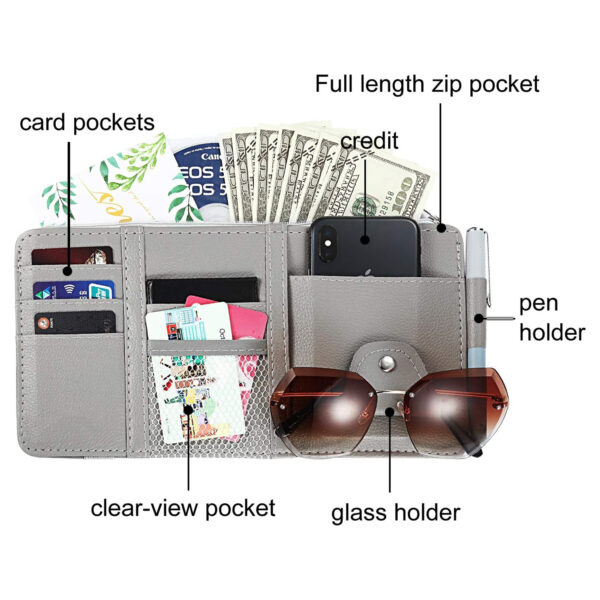 Car Sun Visor Organizer Sunglasses Holder Item No#30093 - Image 2