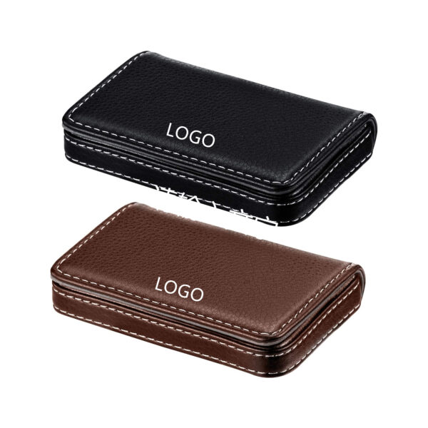 Leather Business Card Holder With Magnetic Shut Item No#30095