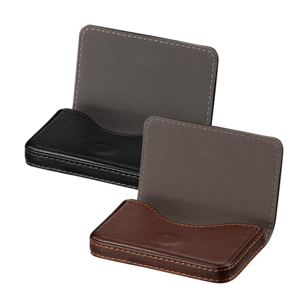 Leather Business Card Holder With Magnetic Shut Item No#30095 - Image 2
