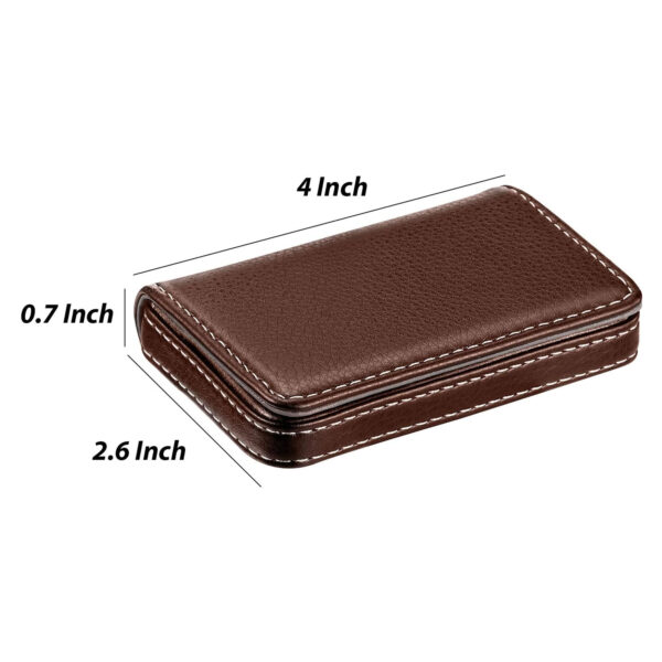 Leather Business Card Holder With Magnetic Shut Item No#30095 - Image 3
