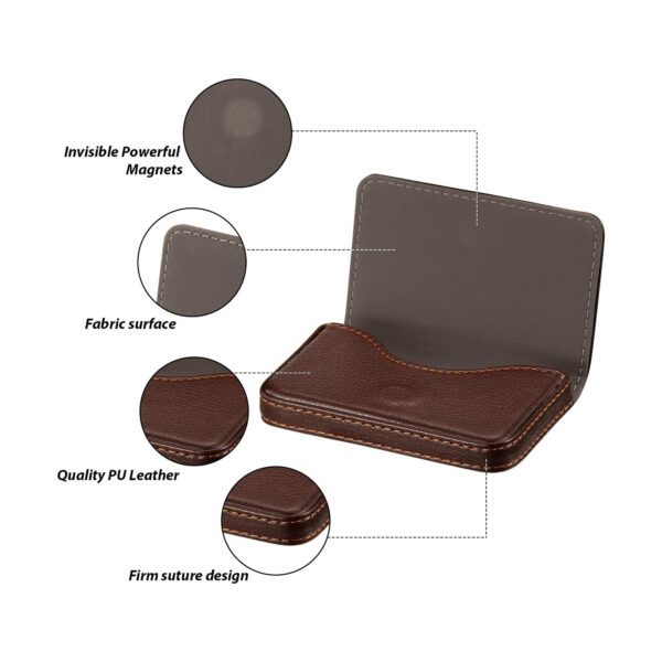 Leather Business Card Holder With Magnetic Shut Item No#30095 - Image 4