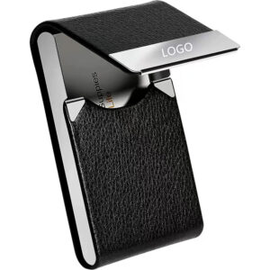 Leather Business Card Holder With Magnetic Closure Item No#30098