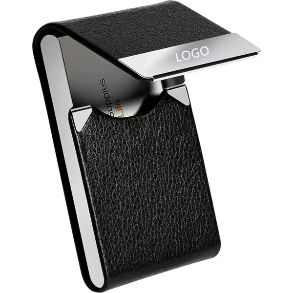 Leather Business Card Holder With Magnetic Closure Item No#30098