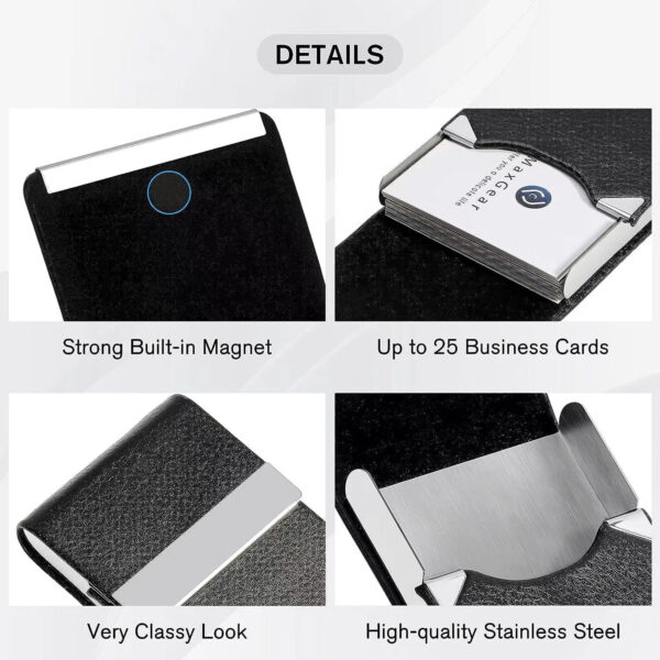 Leather Business Card Holder With Magnetic Closure Item No#30098 - Image 3