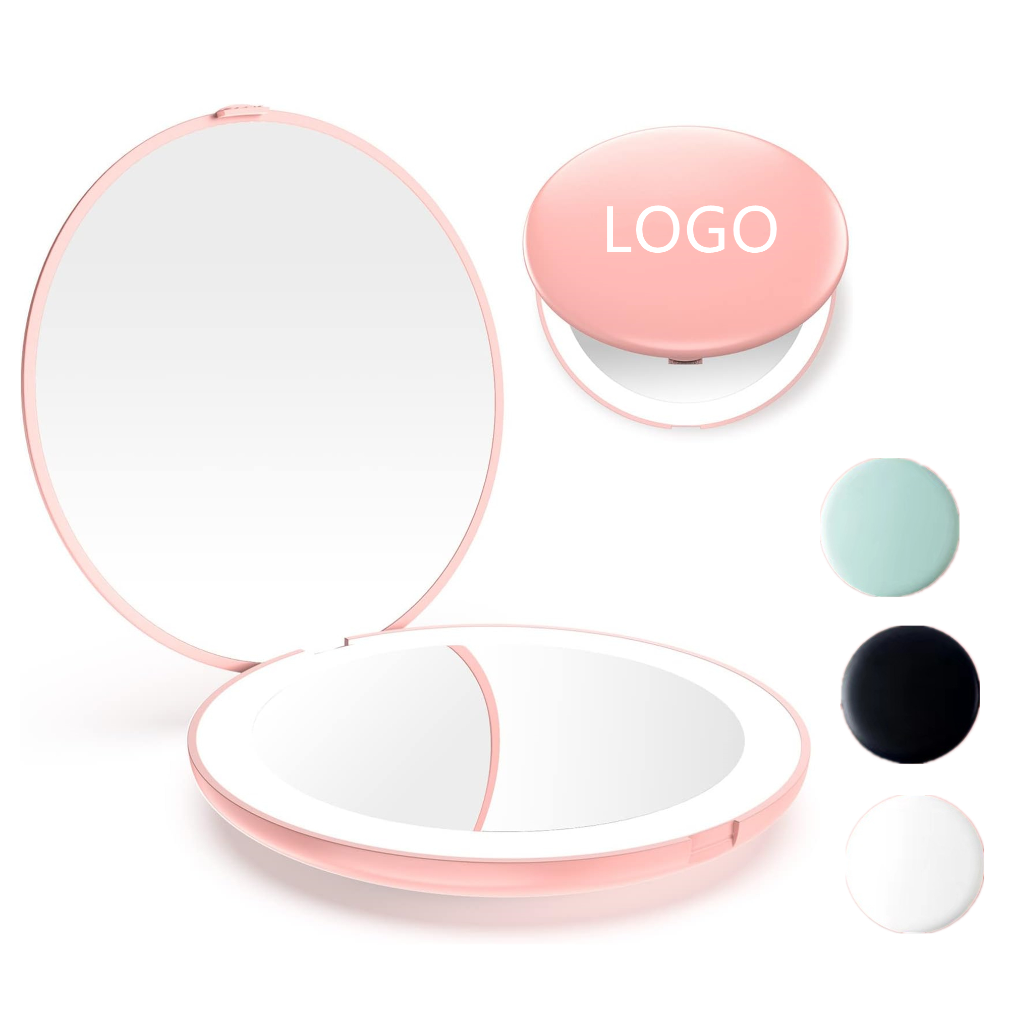 Led Lighted Travel Makeup Mirror 10X Magnification Compacts Item No#30108