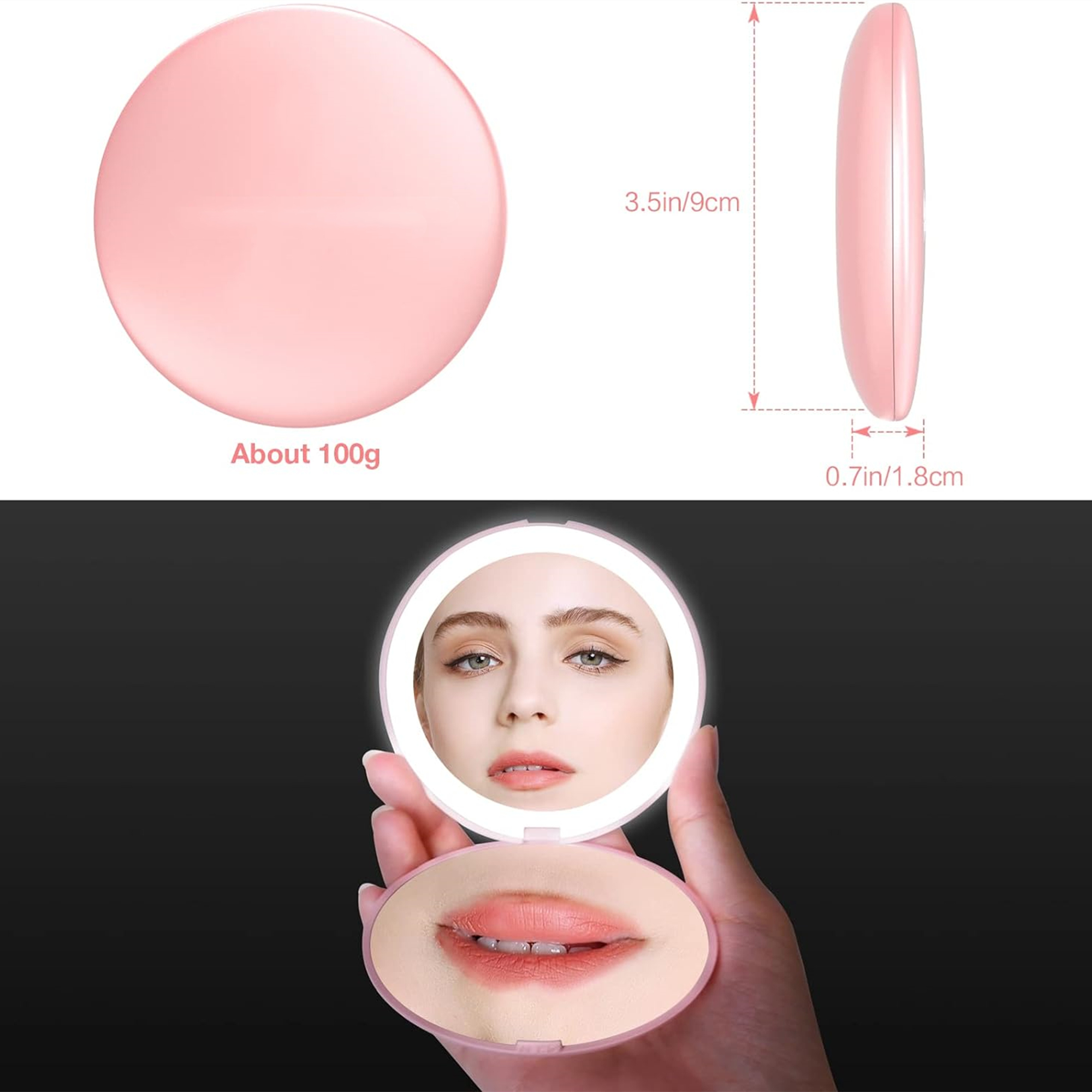 Led Lighted Travel Makeup Mirror 10X Magnification Compacts Item No#30108 - Image 4