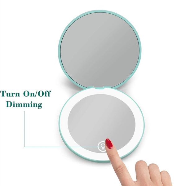 Usb Rechargeable Led Travel Makeup Mirror Item No#30110 - Image 3