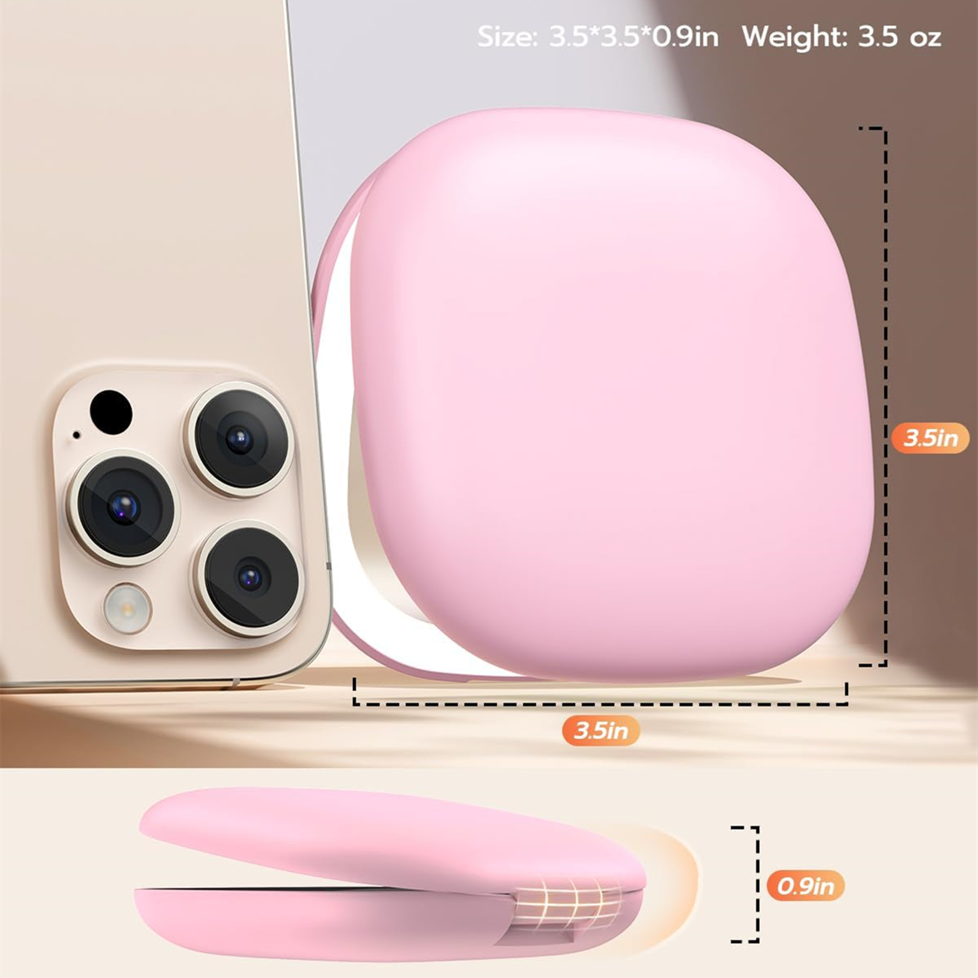 Usb Rechargeable Led Travel Makeup Mirror Square Item No#30111 - Image 5