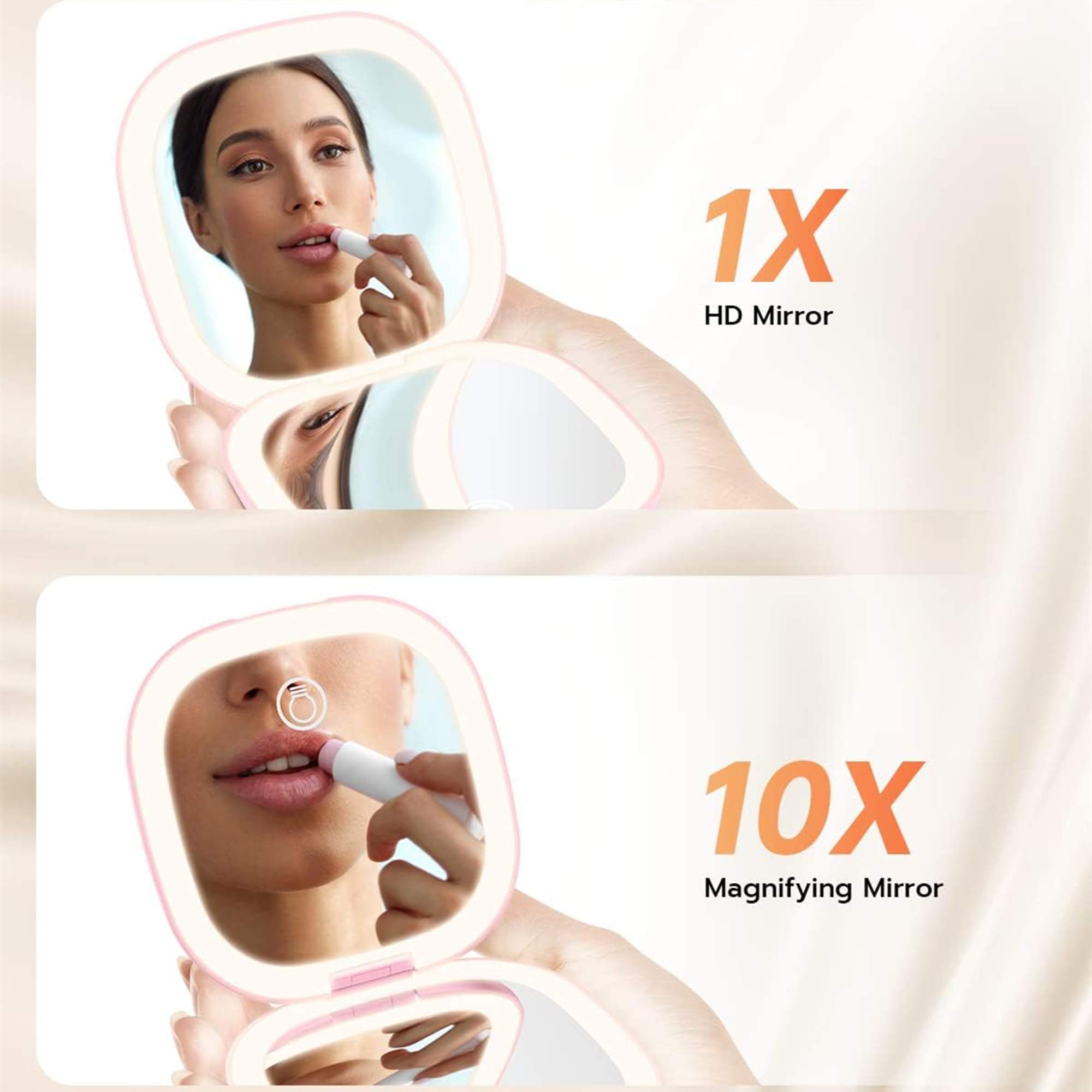 Usb Rechargeable Led Travel Makeup Mirror Square Item No#30111 - Image 4