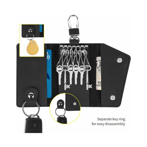 Leather Key Case Key Holder With 6 Key Fob Hooks Item No#30132 - Image 2