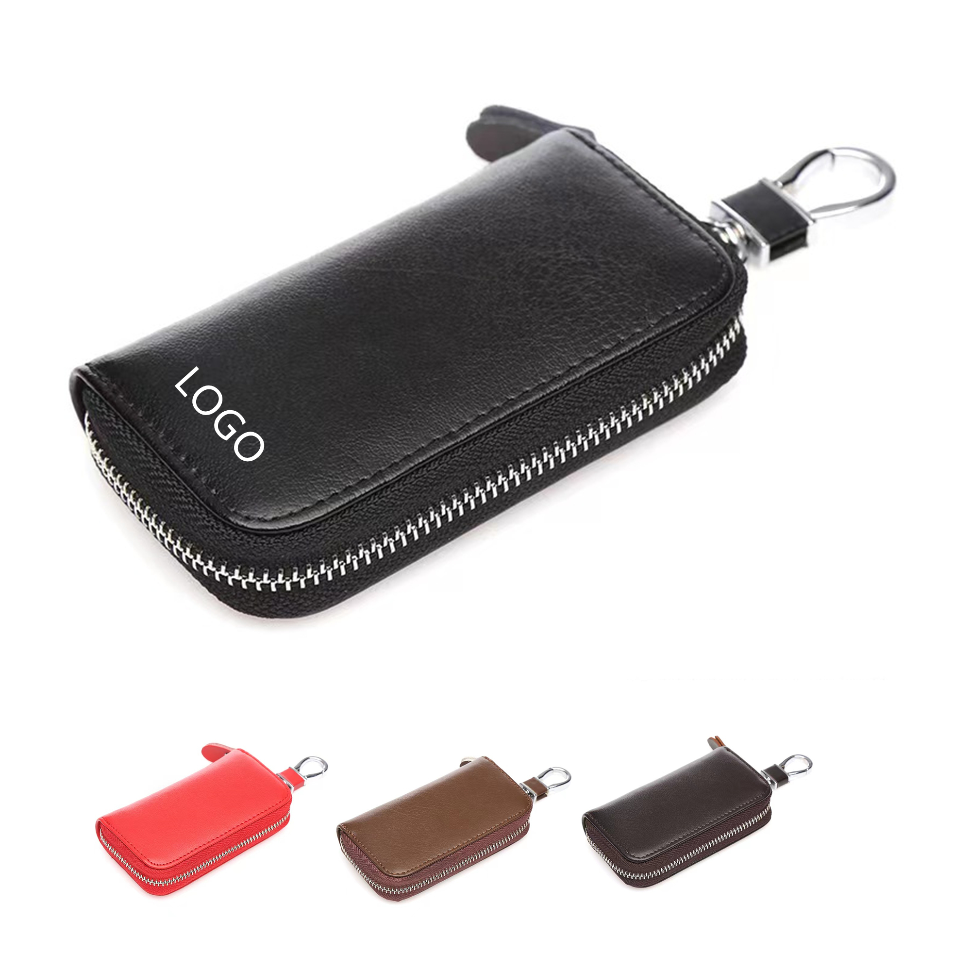 Premium Leather Key Holder Bag With Zipper Closure Item No#30133