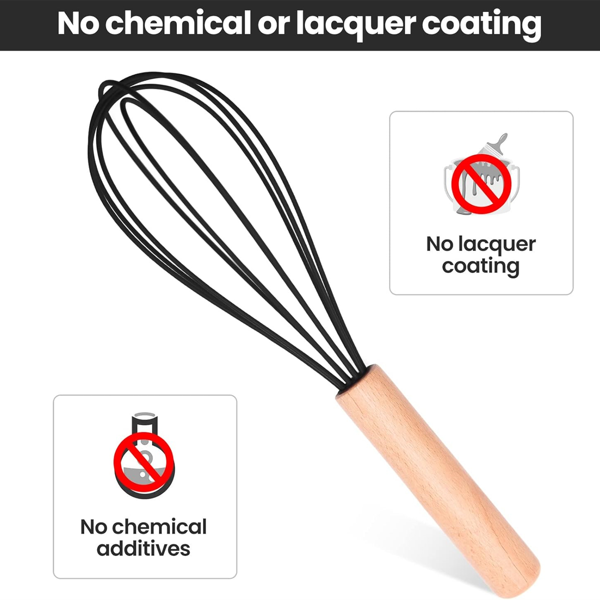 Silicone Whisks With Wooden Handle Item No#30143 - Image 3