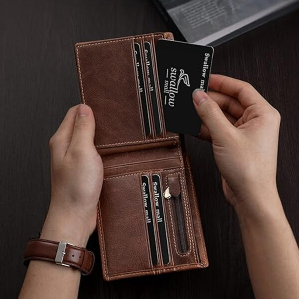 Mens Genuine Leather Wallets Id Window 16 Card Holders Item No#30146 - Image 3