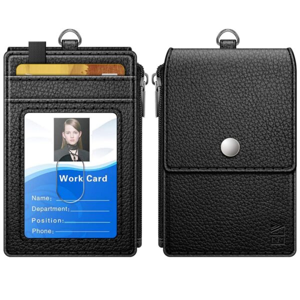 Pu Leather Id Badge Card Holder Wallet Item No#30914