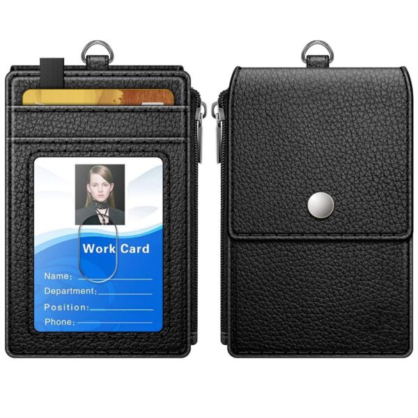 Pu Leather Id Badge Card Holder Wallet Item No#30914 - Image 2