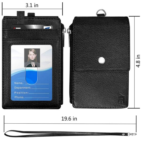 Pu Leather Id Badge Card Holder Wallet Item No#30914 - Image 3