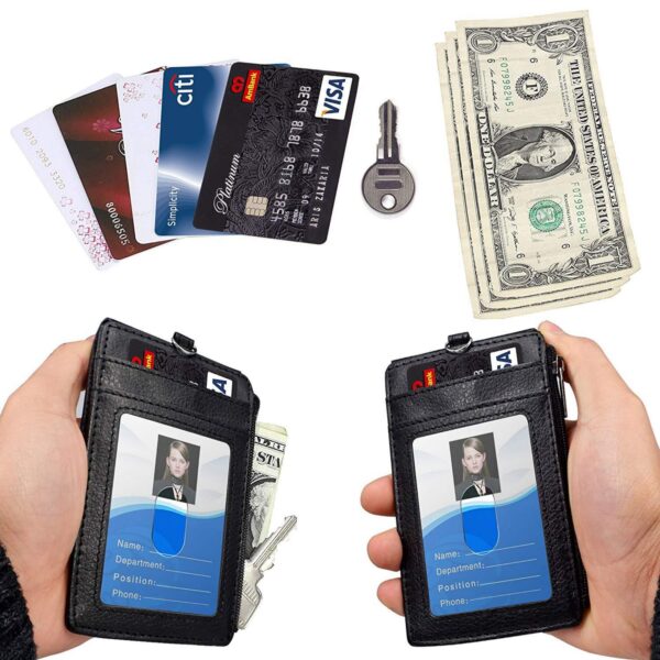Pu Leather Id Badge Card Holder Wallet Item No#30914 - Image 4