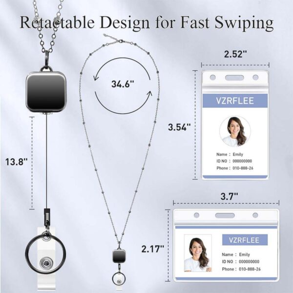 Retractable Badge Reel Lanyards With Id Holders Item No#30916 - Image 3