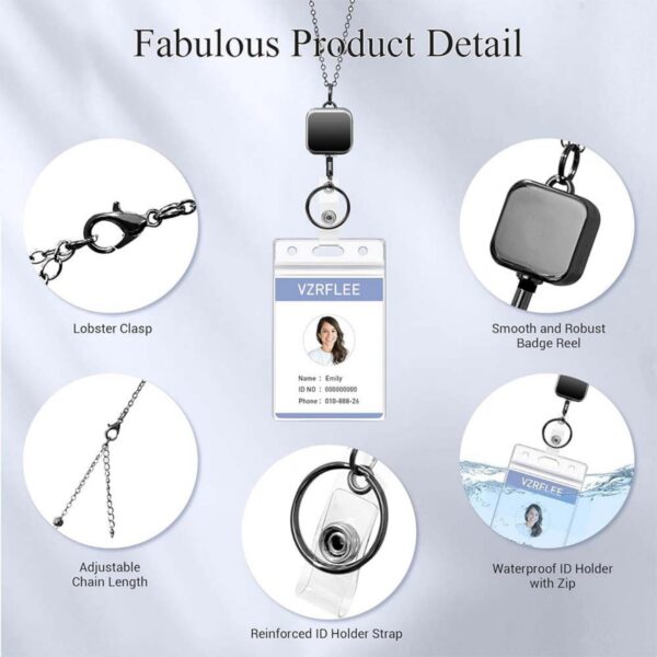 Retractable Badge Reel Lanyards With Id Holders Item No#30916 - Image 4