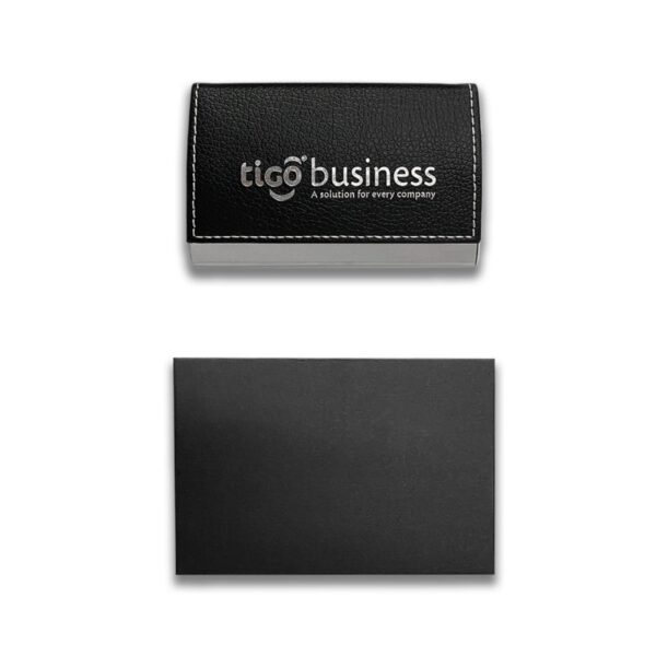 Black Leather Magnetic Business Card Holder Item No#30935