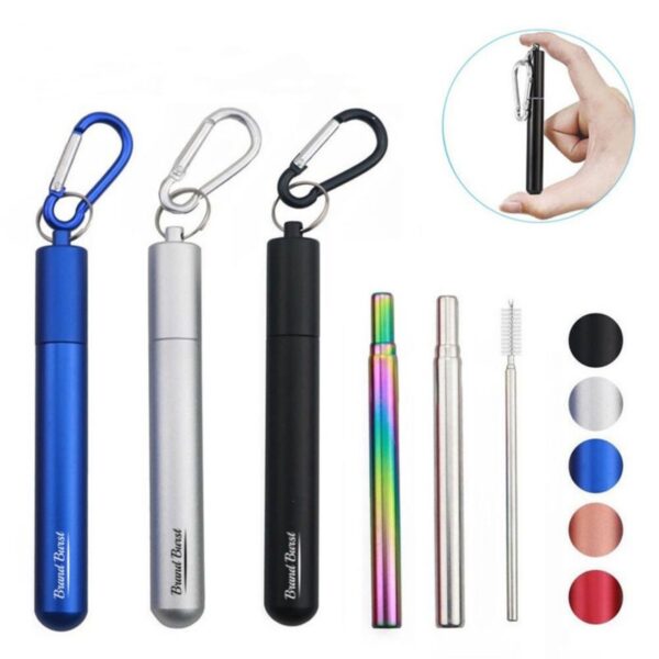 Collapsible Stainless Steel Drinking Straws Item No#30964
