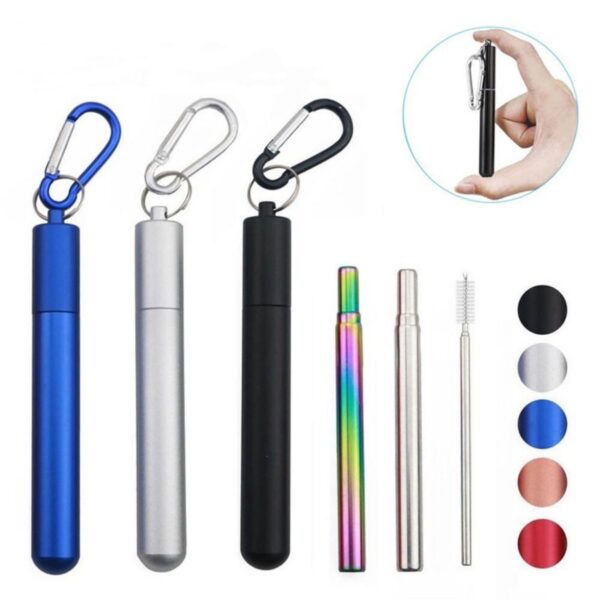 Collapsible Stainless Steel Drinking Straws Item No#30964 - Image 2