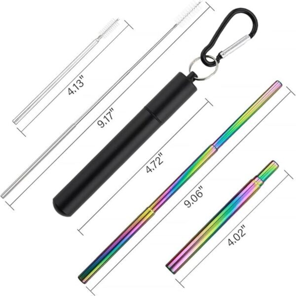 Collapsible Stainless Steel Drinking Straws Item No#30964 - Image 3