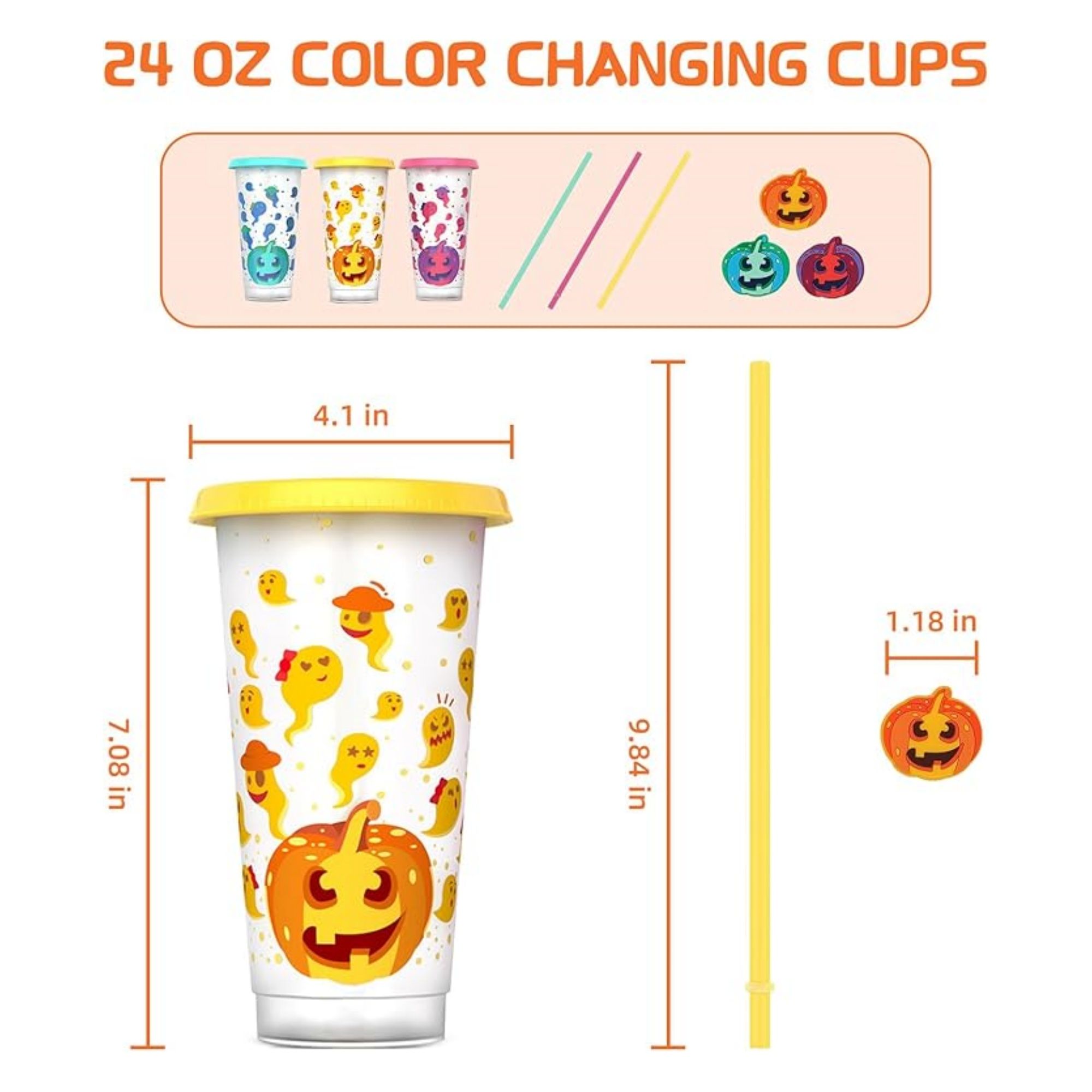 3-Pack 24 Oz Halloween Color Changing Cups Item No#30974 - Image 3