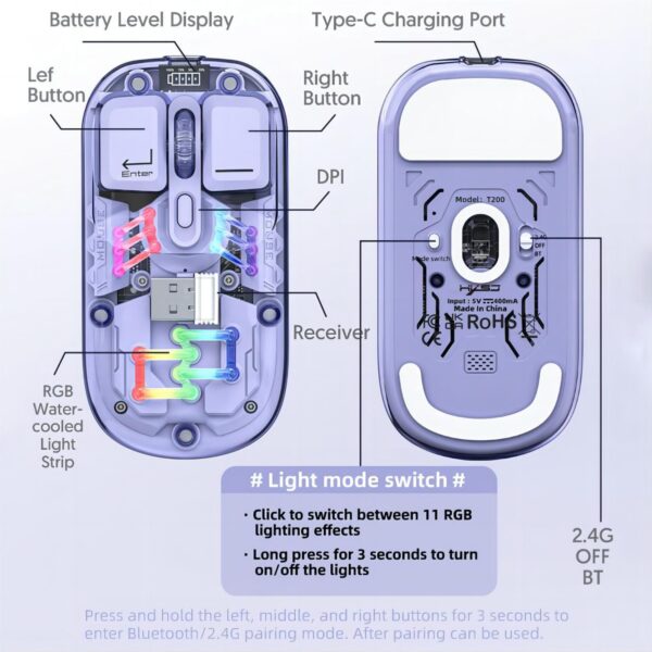 Transparent Dual-Mode Wireless Mouse Item No#31397 - Image 4