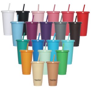 24 Oz Tumbler With Straw And Lid Item No#31409