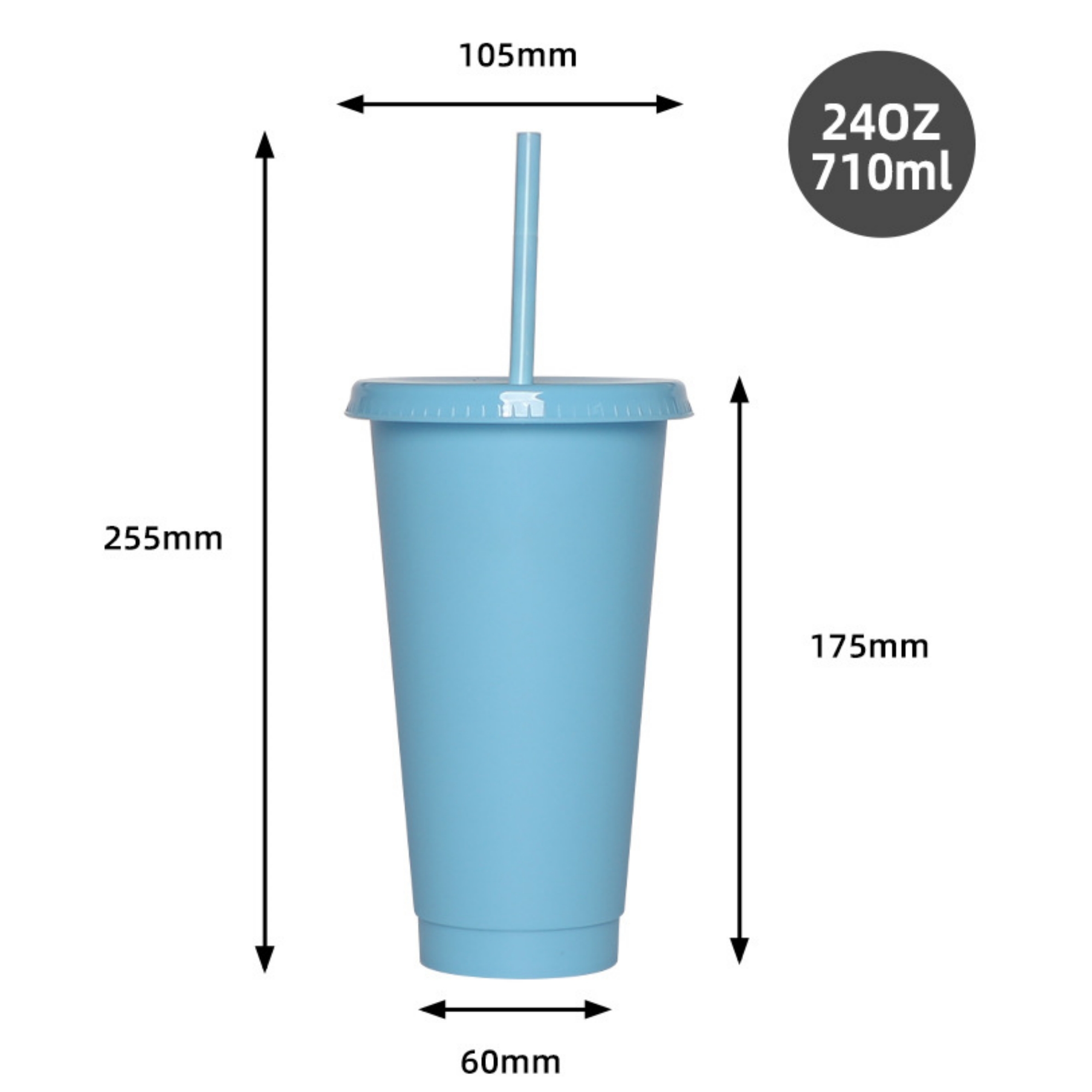 24 Oz Tumbler With Straw And Lid Item No#31409 - Image 3