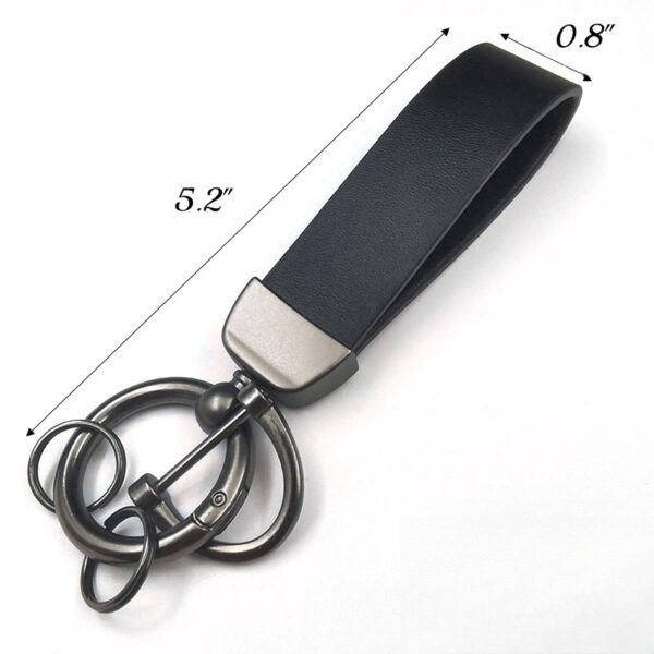 Leather Car Keychain With 4 Rings Item No#30621 - Image 3