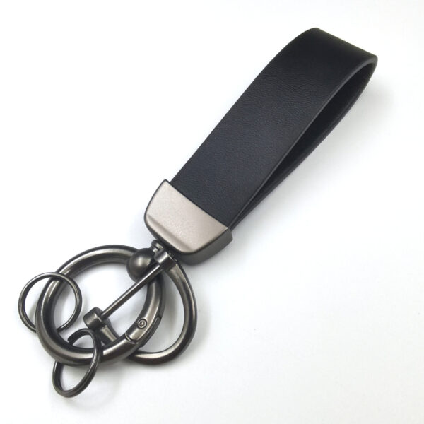 Leather Car Keychain With 4 Rings Item No#30621 - Image 4