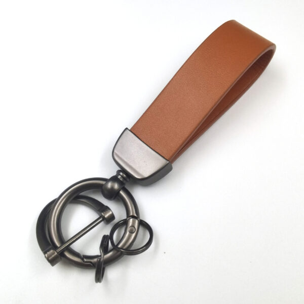 Leather Car Keychain With 4 Rings Item No#30621 - Image 6