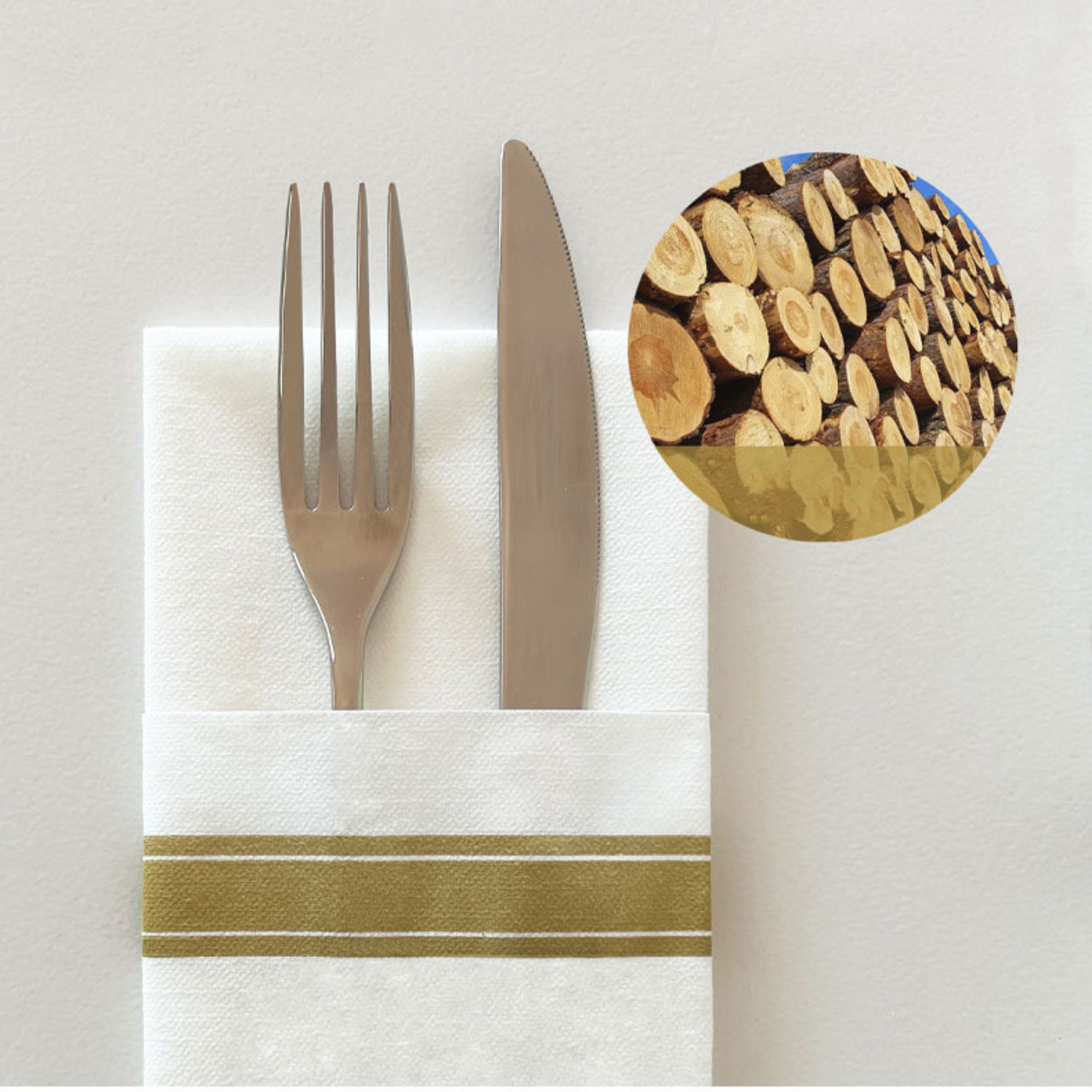 Dinner Napkins With Pocket And Gold Trim Lined Item No#31429 - Image 4