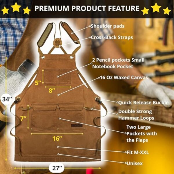 Work Apron With Pockets Item No#31499 - Image 3