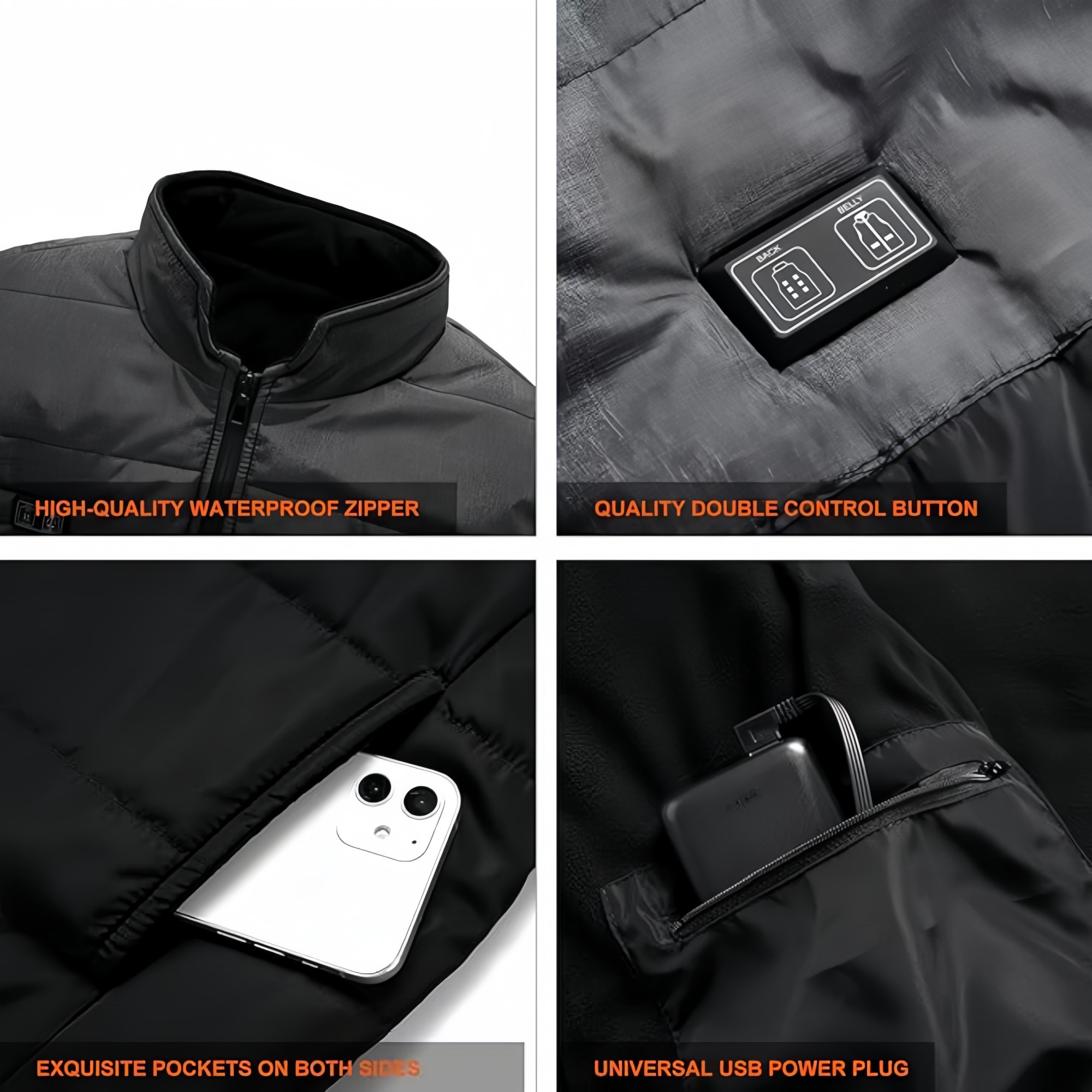 Usb Rechargeable Heating Jacket Item No#31558 - Image 5