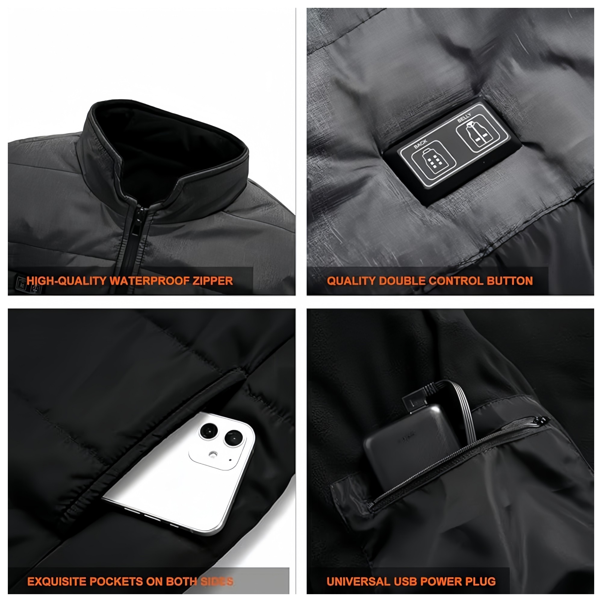 Usb Rechargeable Heating Jacket Item No#31559 - Image 5