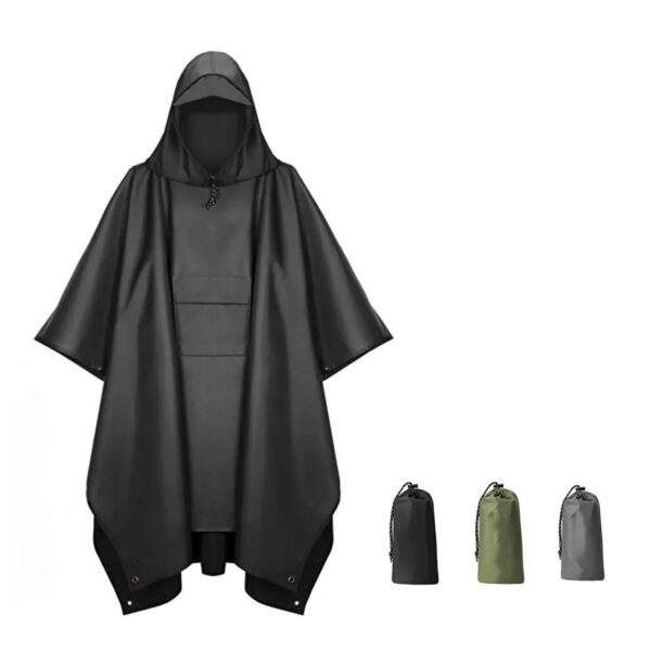 Hooded Rain Poncho With Pocket Item No#31594 - Image 2