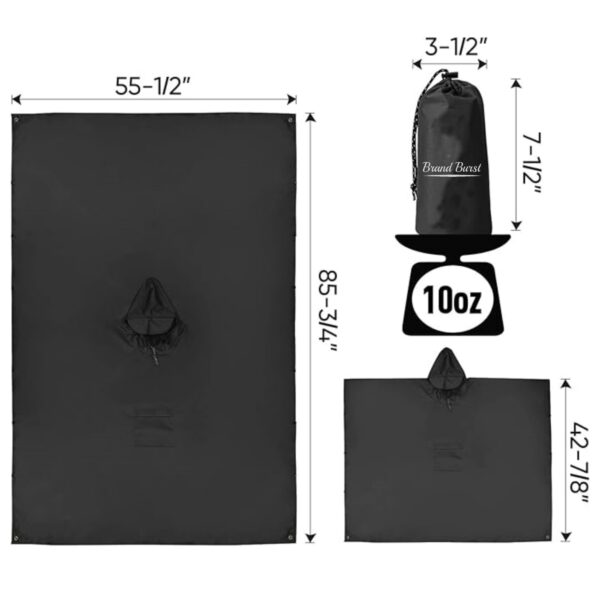 Hooded Rain Poncho With Pocket Item No#31594 - Image 3