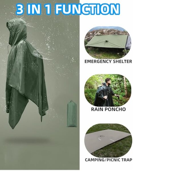 Hooded Rain Poncho With Pocket Item No#31594 - Image 6