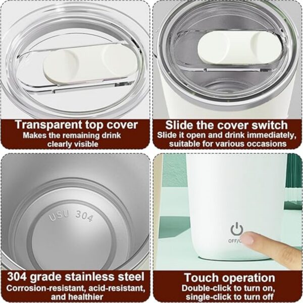 Rechargeable Self Stirring Mug Item No#31618 - Image 5