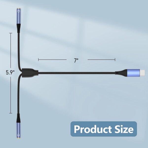 Usb C To Two 3.5Mm Female Audio Adapter Item No#31647 - Image 3