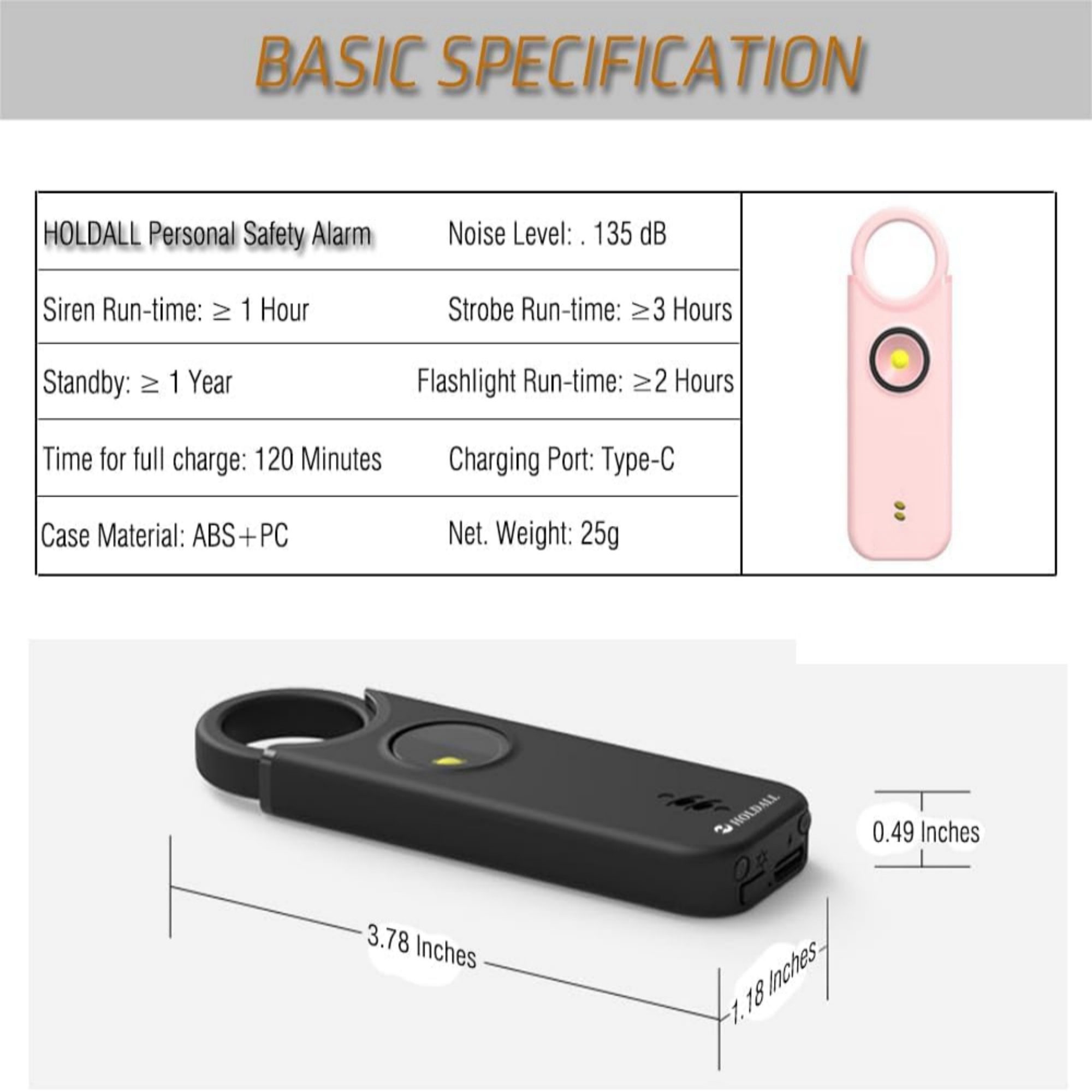 Rechargeable Emergency Safety Alarm Item No#31651 - Image 3