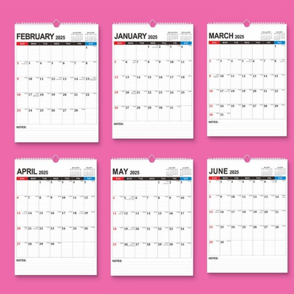 18 Months 17"*12" Simple Wall Calendar From Jan 2025 To June 2026 Item No#32054 - Image 2