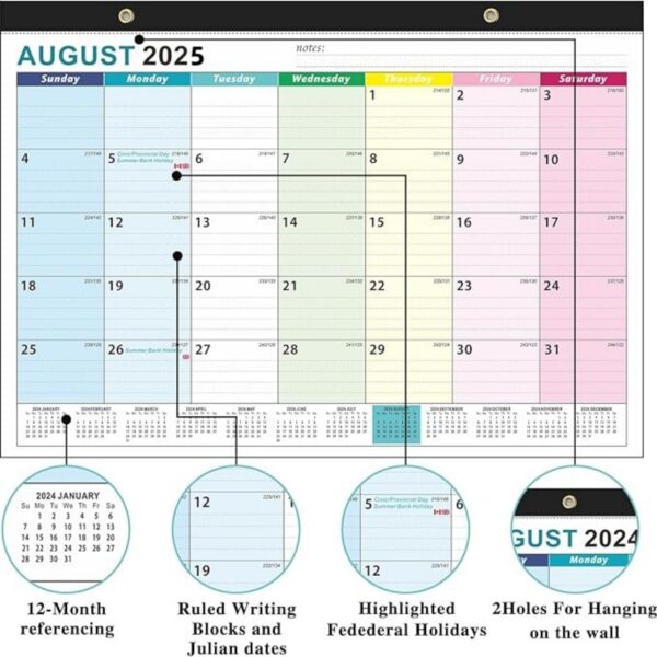 18 Months 17"*12" Wall Calendar From Jan 2025 To June 2026 Item No#32059 - Image 4