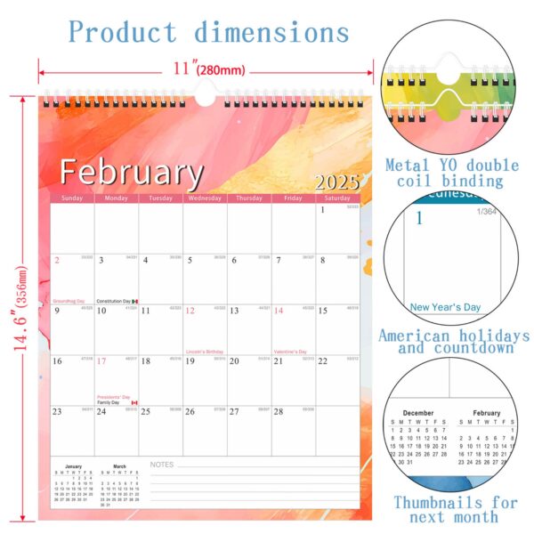 18 Months 14"*11" Wall Calendar From Jan 2025 To June 2026 Item No#32067 - Image 3