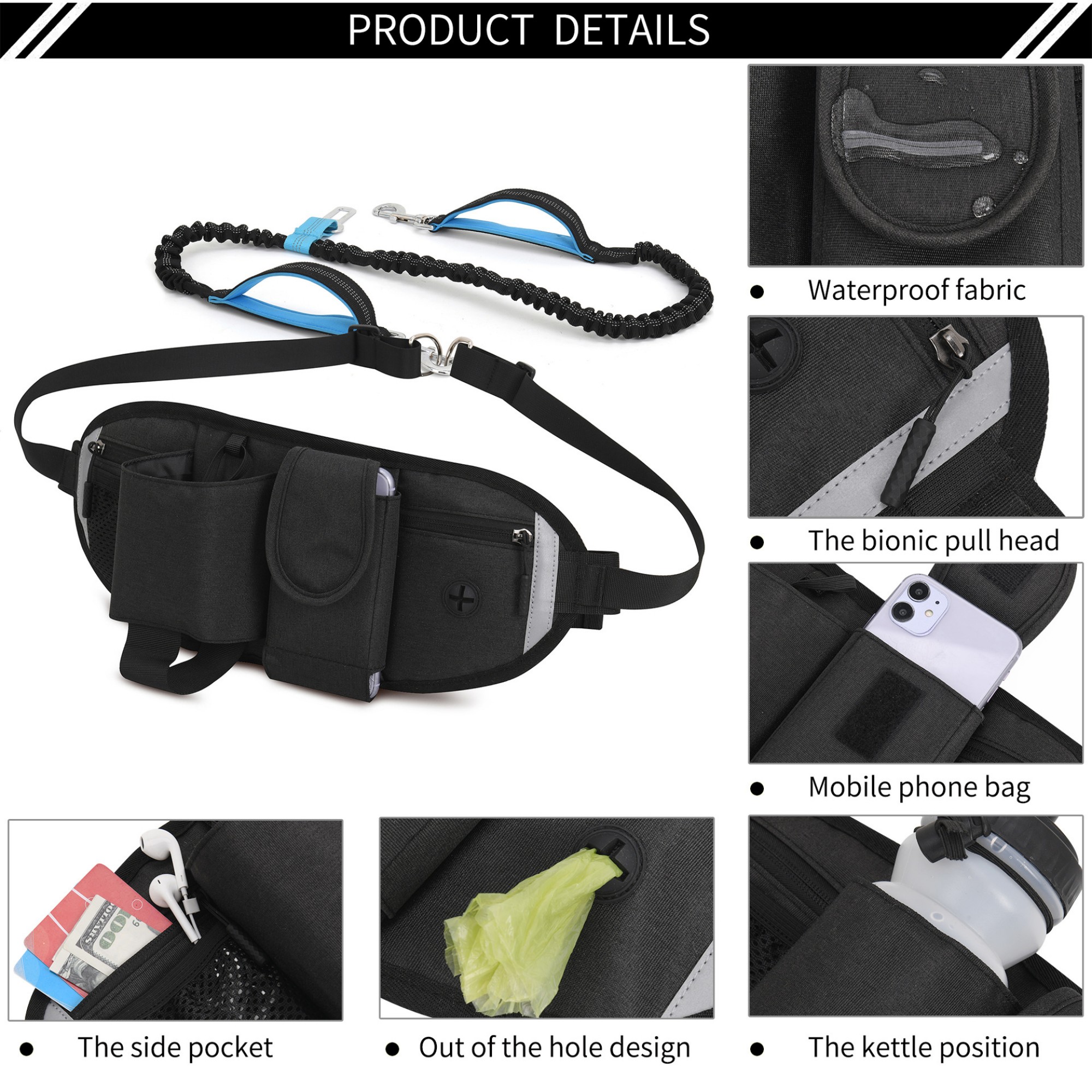 Waist Dog Leash Bag For Running Item No#32073 - Image 6